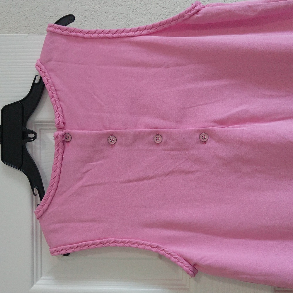 Tommy Hilfiger girl's sleeveless color block pink & orange shift party dress - Picture 8 of 12